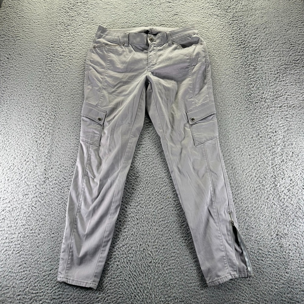 White House Black‎ Market Pant Womens 6 Gray Cotton Cargo Skinny Ankle Workwear